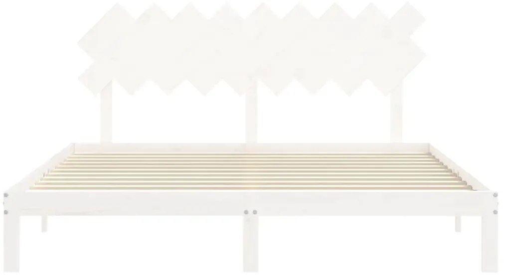 Estrutura cama Super King Size c/ cabeceira madeira branco