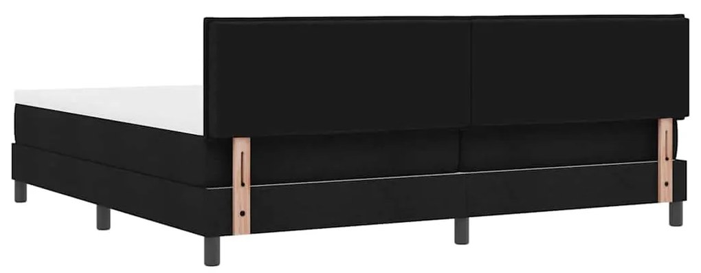 Cama Box com Colchão e Luz LED Preta 200x200 cm Tecido