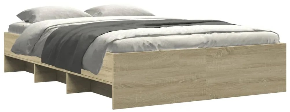 Estrutura de cama 135x190 cm derivados madeira carvalho sonoma