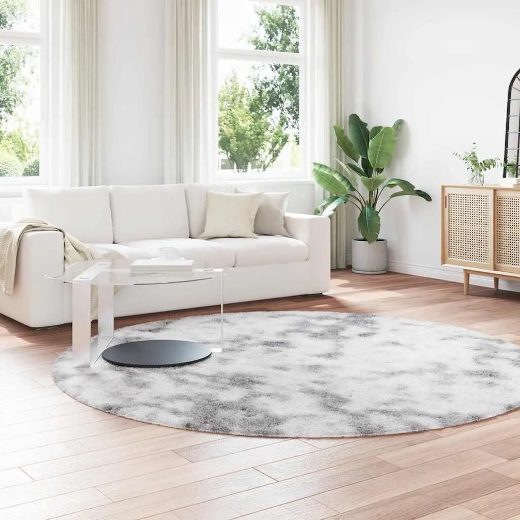 Tapete shaggy de pelo alto NAVARRA 240x240 cm cinzento-claro