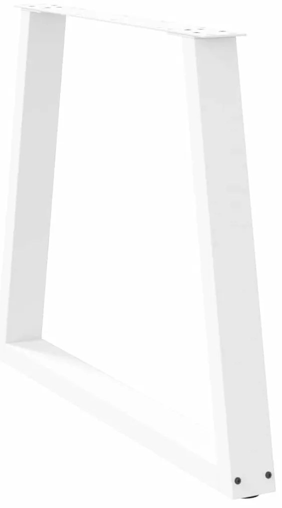 Pernas para mesa de jantar em V, 2 peças, branco, 80x(72-73,3) cm, aço