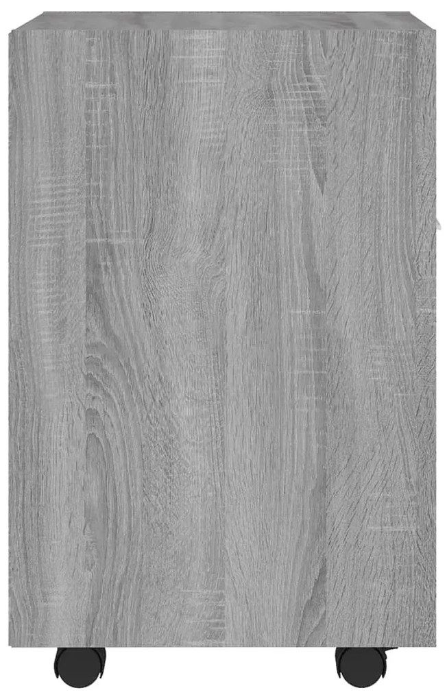 Móvel apoio c/ rodas 33x38x60cm deriv. madeira cinzento sonoma