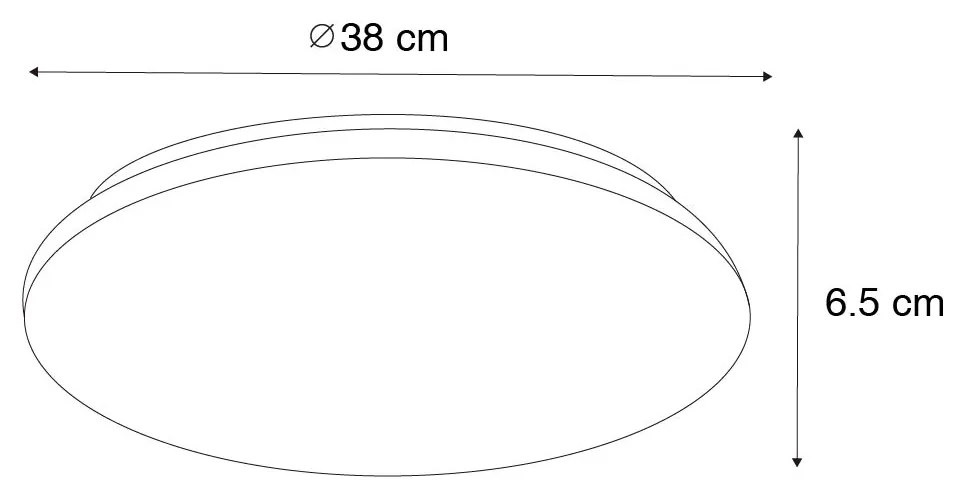Candeeiro de teto inteligente branco 38 cm efeito estrela incl. LED com comando remoto - Extrema Moderno