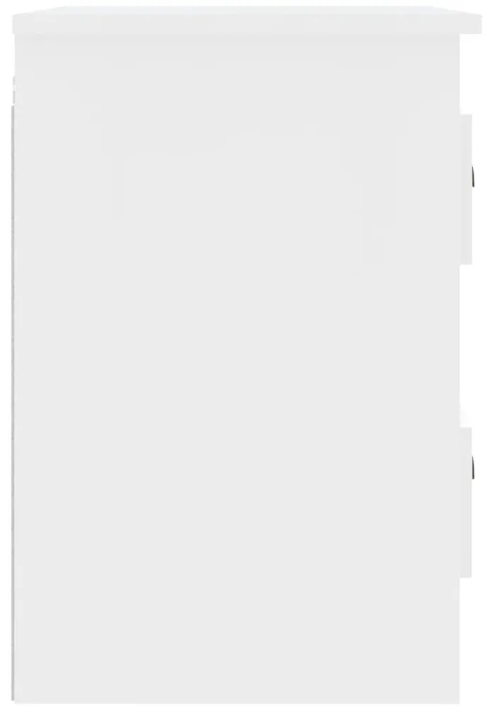 Mesas de cabeceira parede 2 pcs 41,5x36x53 cm branco brilhante