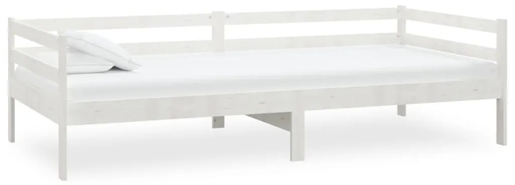 Sofá-cama com colchão 90x200 cm pinho maciço branco