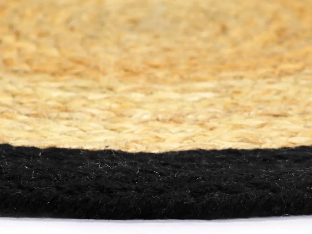 Individuais de mesa 6 pcs juta e algodão 38 cm natural e preto