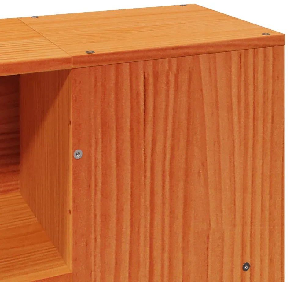 Cama sem colchão 120x190 cm madeira pinho maciça castanho-mel
