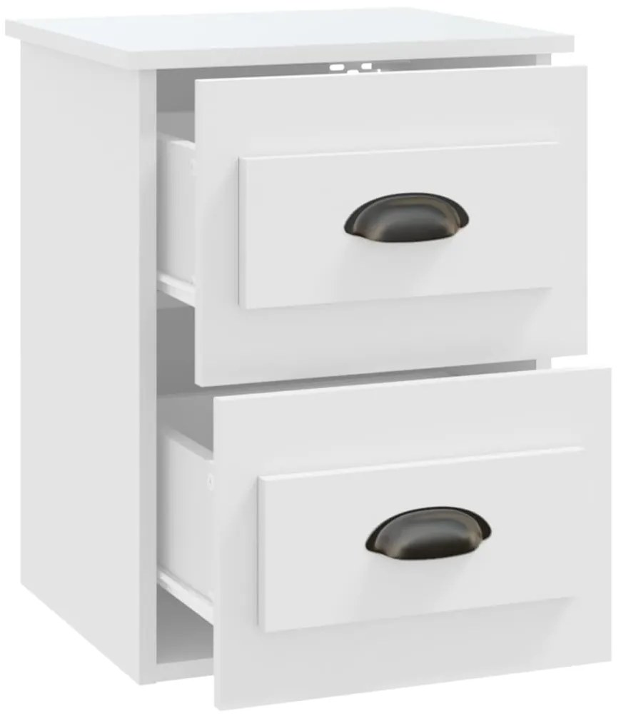 Mesa de cabeceira de parede 41,5x36x53 cm branco