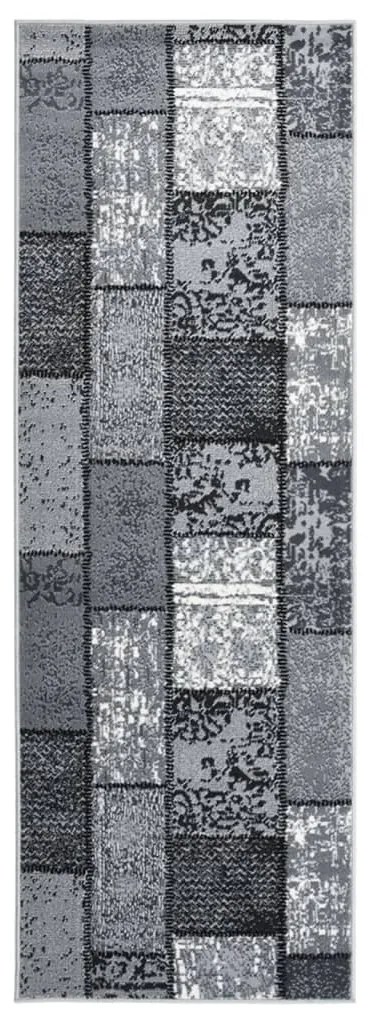 vidaXL Passadeira c/ padrão de blocos 80x200 cm polipropileno cinzento