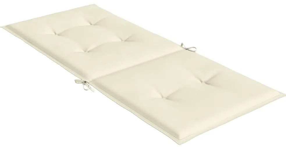 Almofadões para cadeiras altas de jardim 4 pcs tecido creme