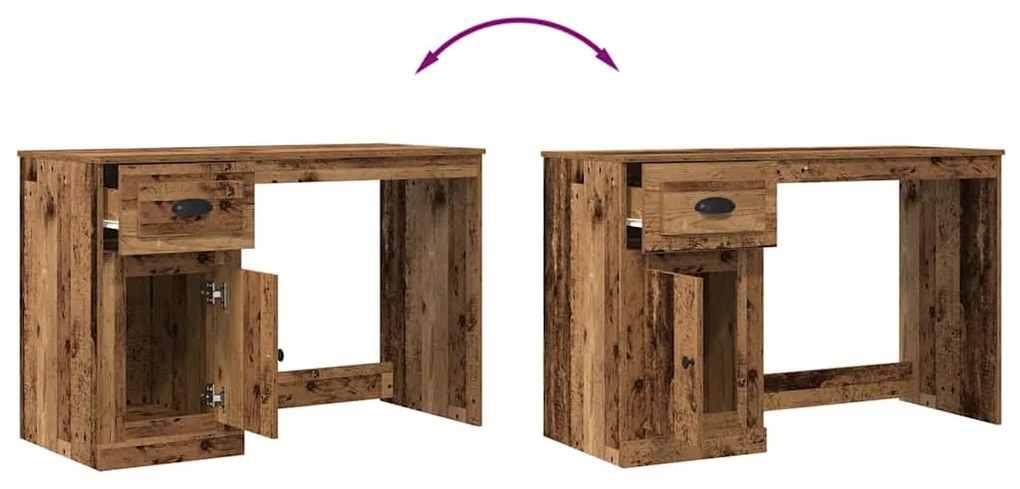 Escrivaninha vidaXL com Armazenamento em Madeira Velha 50x115x75 cm em