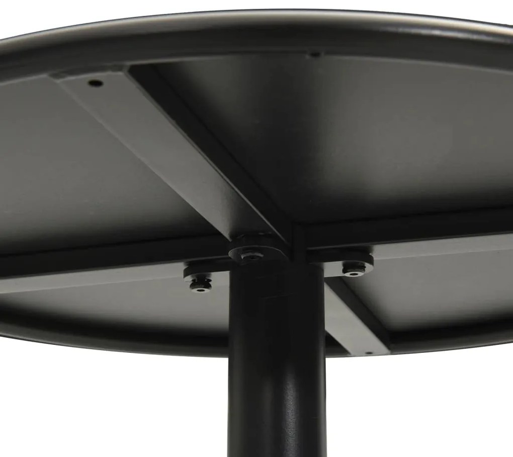 Mesa de jardim redonda Ø50x72 cm aço preto