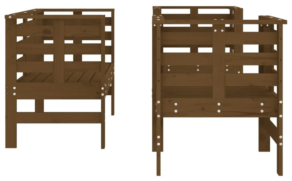 3 pcs conjunto lounge jardim madeira pinho maciça castanho-mel