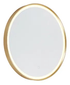 Espelho de banheiro redondo dourado 50 cm incl. LED com dimmer de toque - Miral Moderno