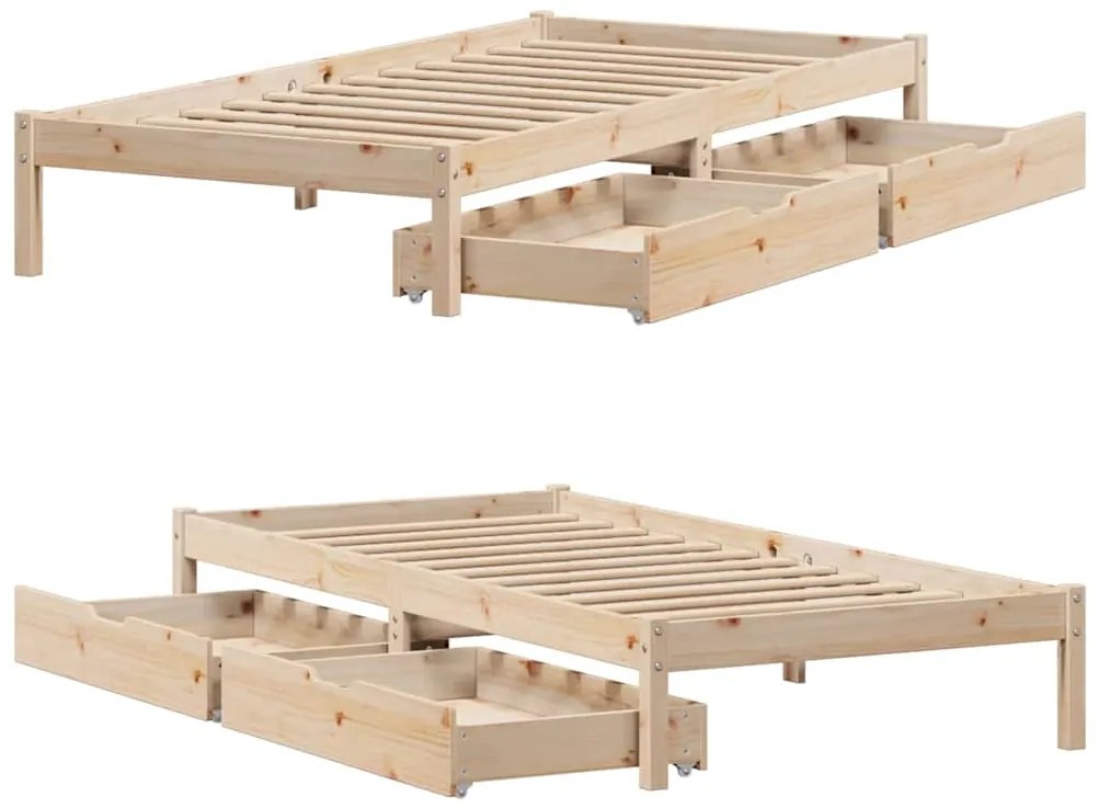 Cama sem colchão 90x190 cm madeira de pinho maciça