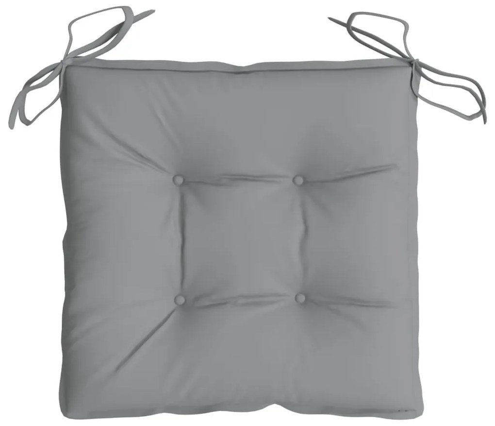 Almofadões de cadeira 6 pcs 40x40x7 cm tecido oxford cinza