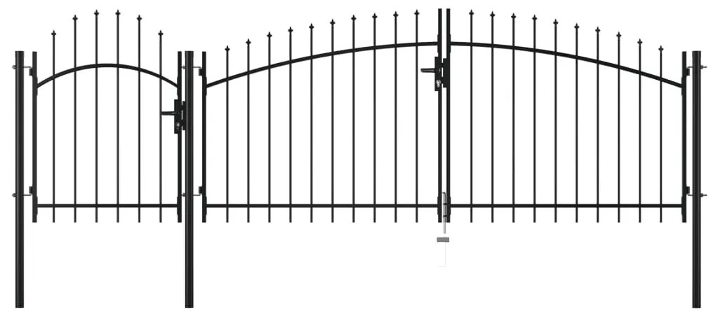 vidaXL Portão de jardim 2,25x4 m aço preto