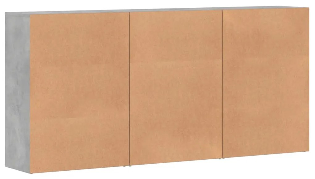 Aparadores 3 pcs 60x31x84 cm derivados madeira cinzento cimento