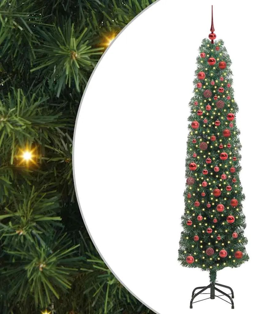 vidaXL Árvore de Natal Artificial Verde 180 cm PVC e Aço e Plástico
