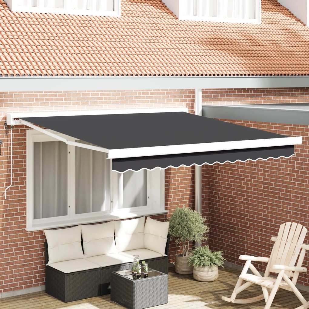 vidaXL Toldo Retrátil Automático Antracite 300x250 cm