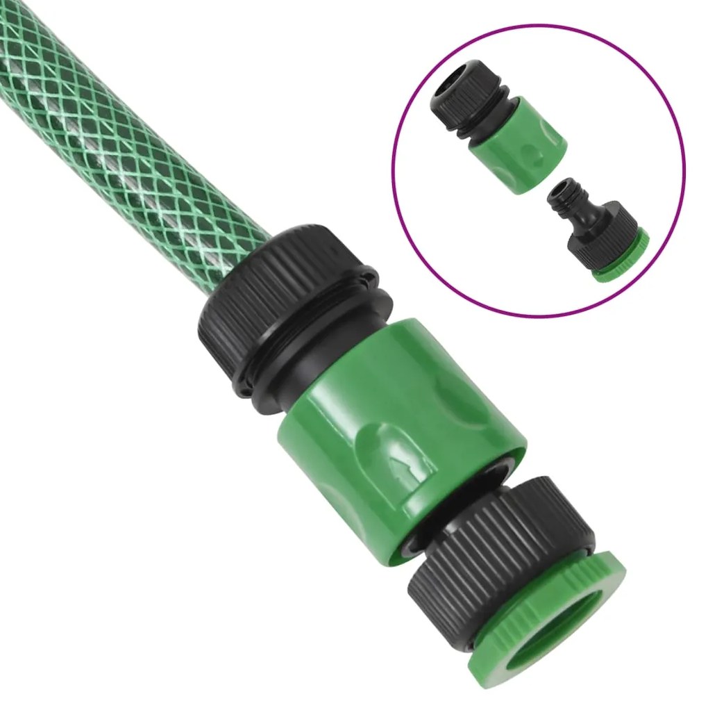 Mangueira de jardim com conjunto de encaixe 0,75" 10m PVC verde
