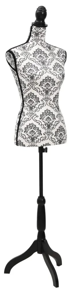 Busto manequim de senhora preto e branco