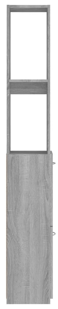 Armário WC 25x26,5x170 cm derivados de madeira sonoma cinzento