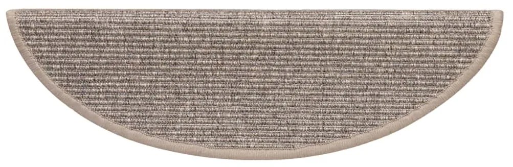 Tapetes de escada adesivos 15 pcs 56x17x3 cm bege-escuro