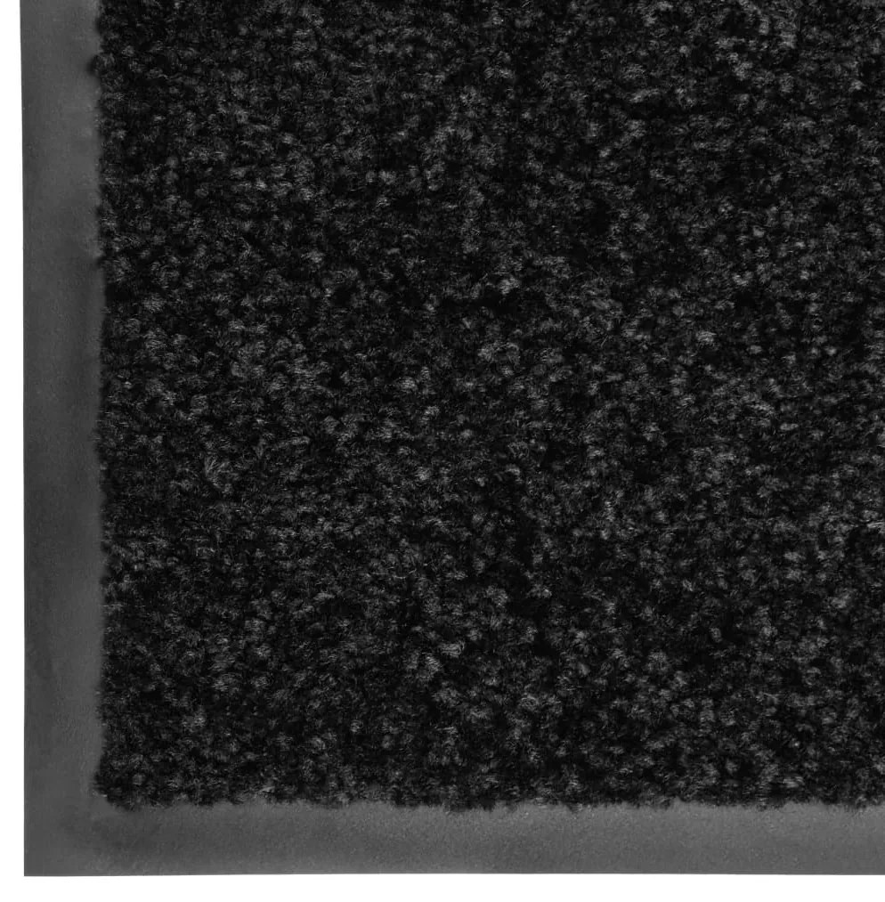 Tapete de porta lavável 120x180 cm preto