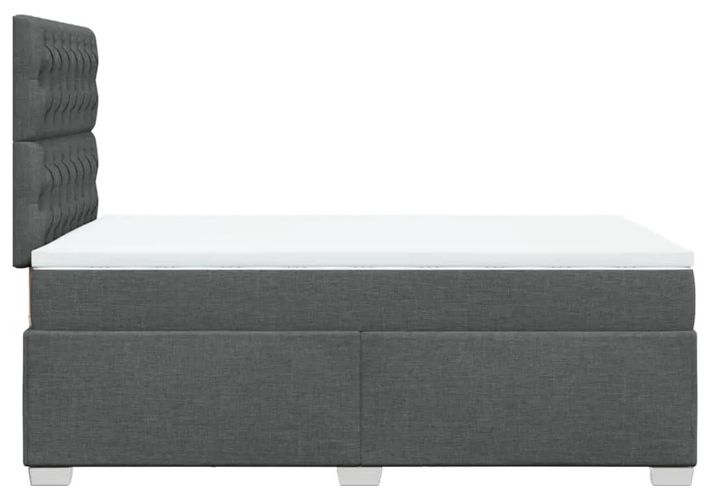 Cama boxspring com colchão 120x190 cm tecido cinzento-escuro