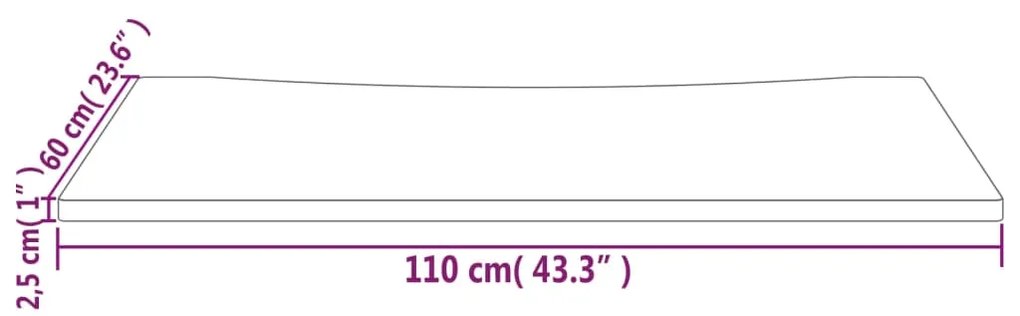 Tampo de secretária 110x60x2,5 cm pinho maciço