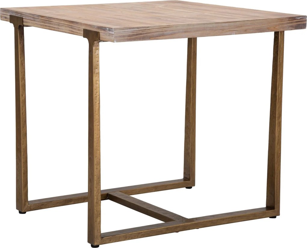 MESA DE JANTAR ANKARA 80X80X76 CM CASTANHO E DOURADO (CADEIRAS NÃO INCLUÍDAS)
