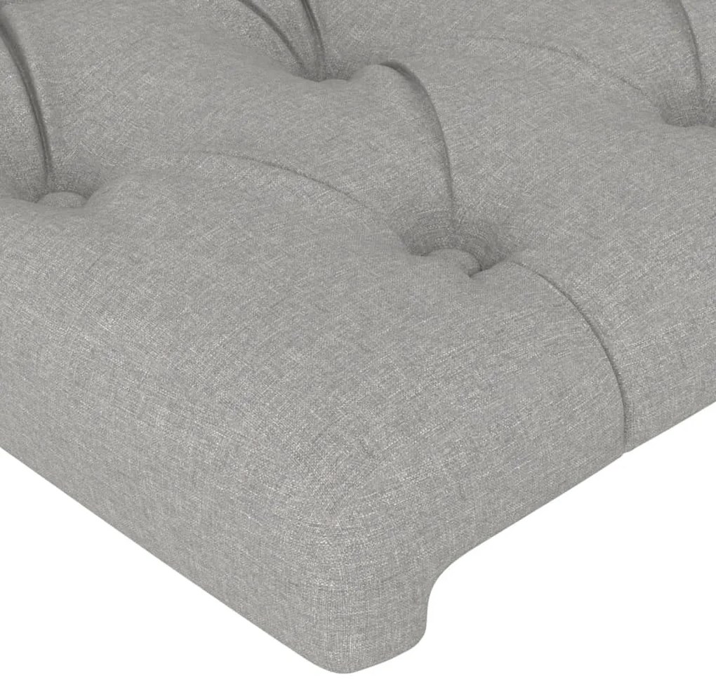 Estrutura de cama sem colchão 140x190 cm tecido cinzento-claro