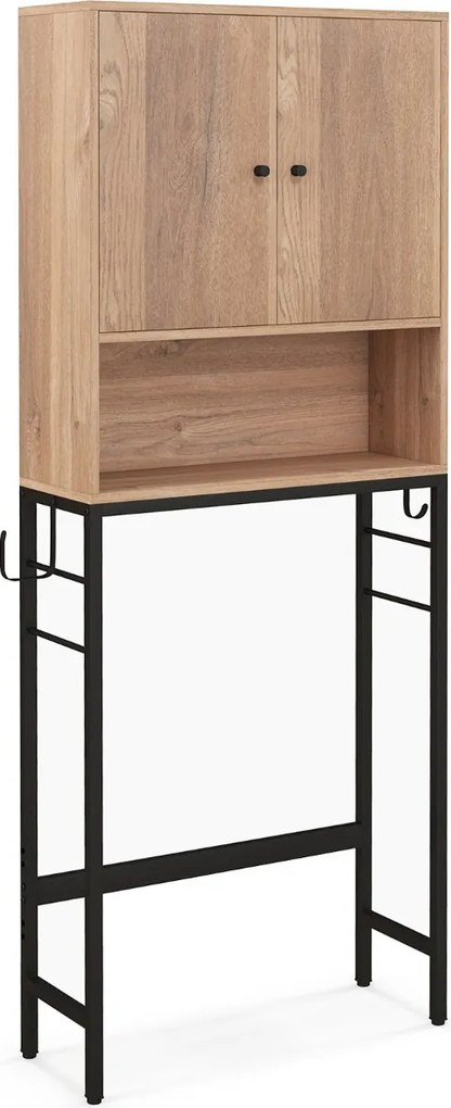 Armario para casa de banho sobre a sanita com 2 portas 23 x 63 x 165,5 cm Natural