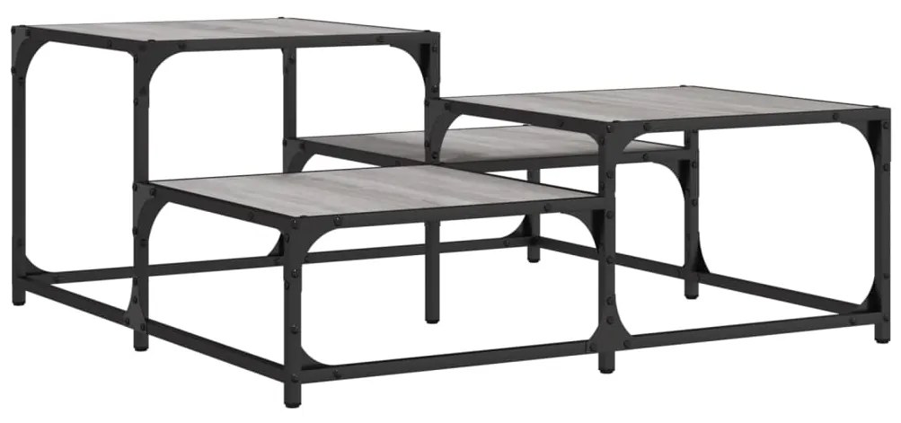 Mesa de centro 87,5x87,5x40cm derivados de madeira cinza sonoma
