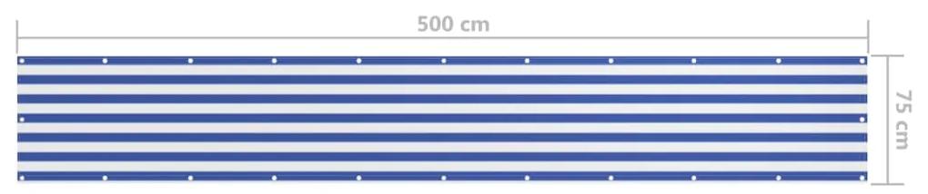 Tela de varanda 75x500 cm tecido Oxford branco e azul