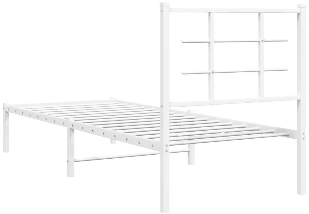 Estrutura de cama com cabeceira 80x200 cm metal branco
