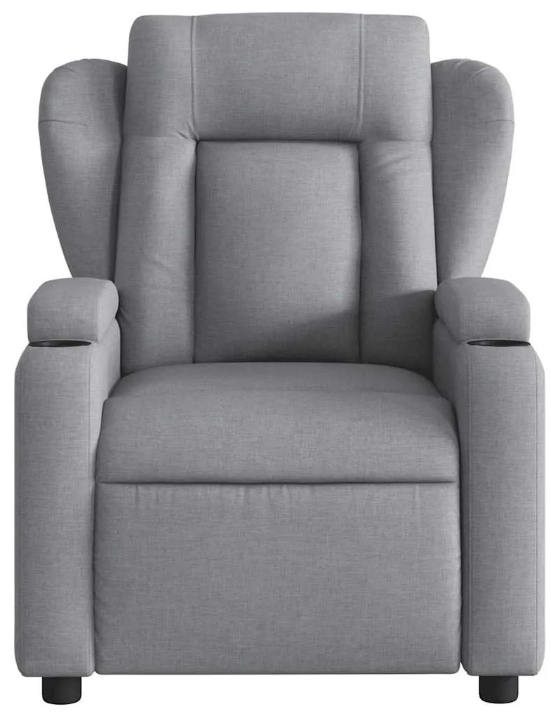 Poltrona de massagens reclinável elétrica tecido cinzento-claro