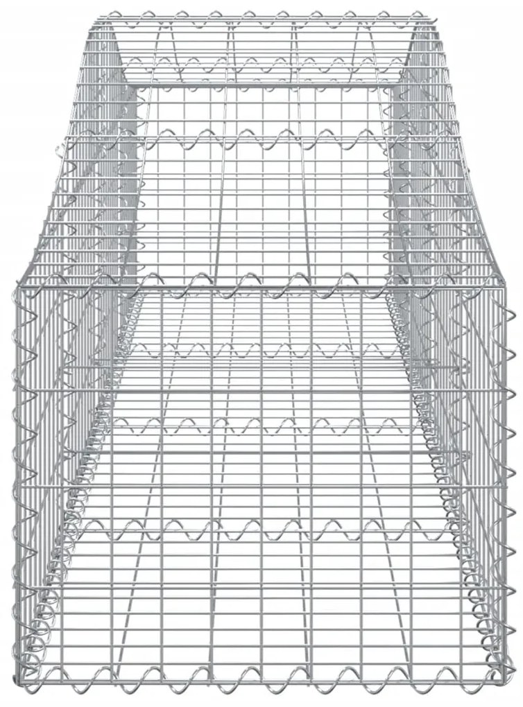 Cestos gabião arqueados 5 pcs 200x50x40/60 cm ferro galvanizado