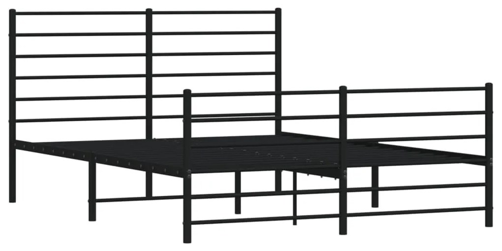Estrutura de cama sem colchão com pés 160x200 cm preto