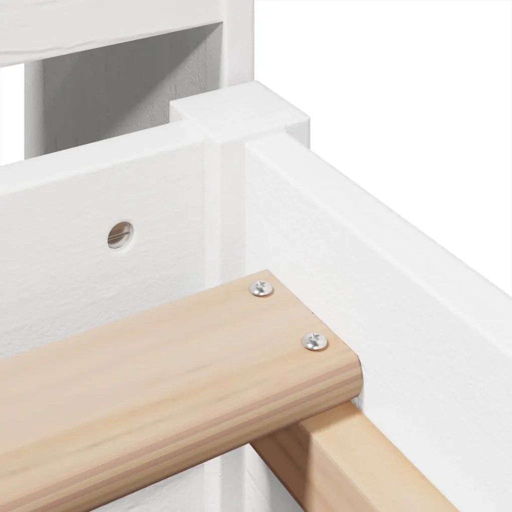 Cama com estante sem colchão 90x190 cm pinho maciço branco