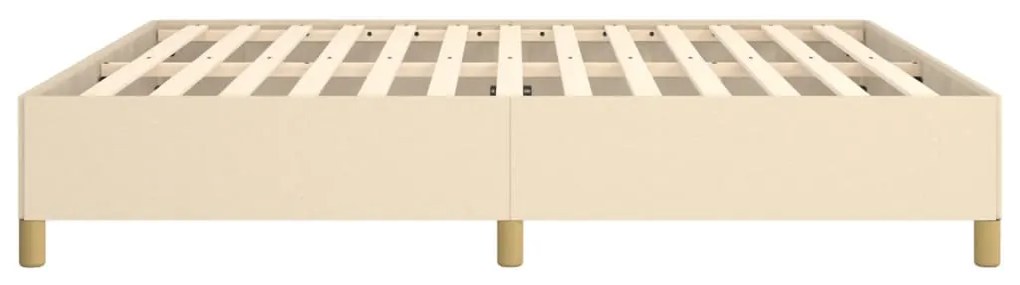 Estrutura de cama sem colchão 160x200 cm tecido cor creme