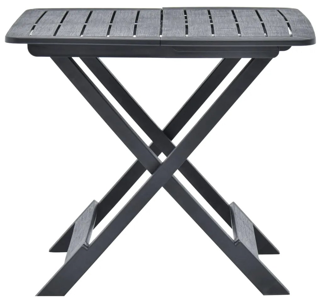 Mesa de jardim dobrável 79x72x70 cm plástico antracite