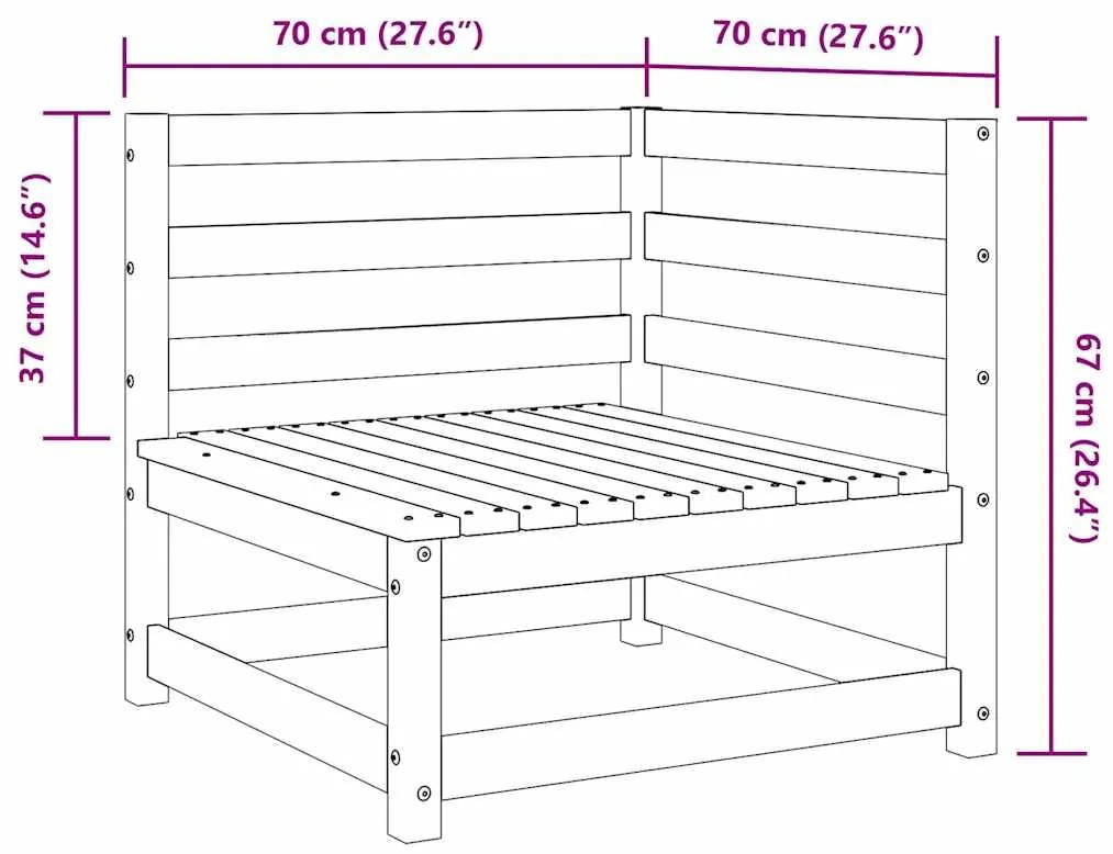 2 pcs conjunto lounge de jardim pinho maciço cinzento