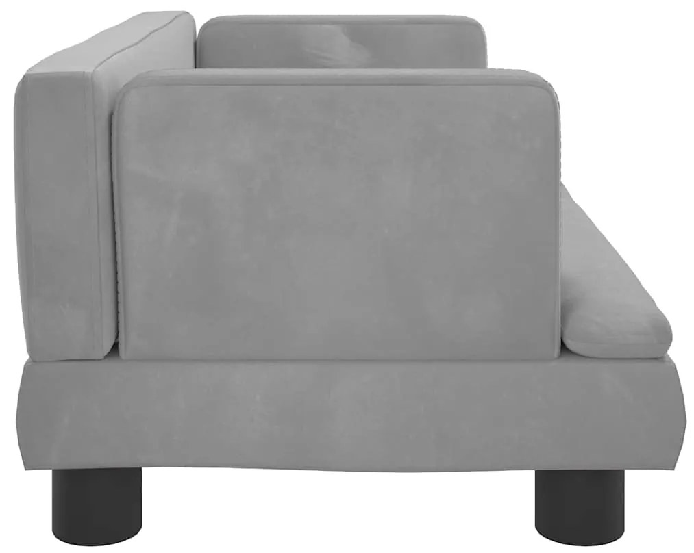Cama para cães 60x40x30 cm veludo cinzento-claro