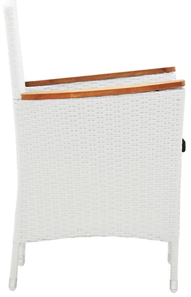 5 pcs conjunto de jantar para exterior vime PE branco