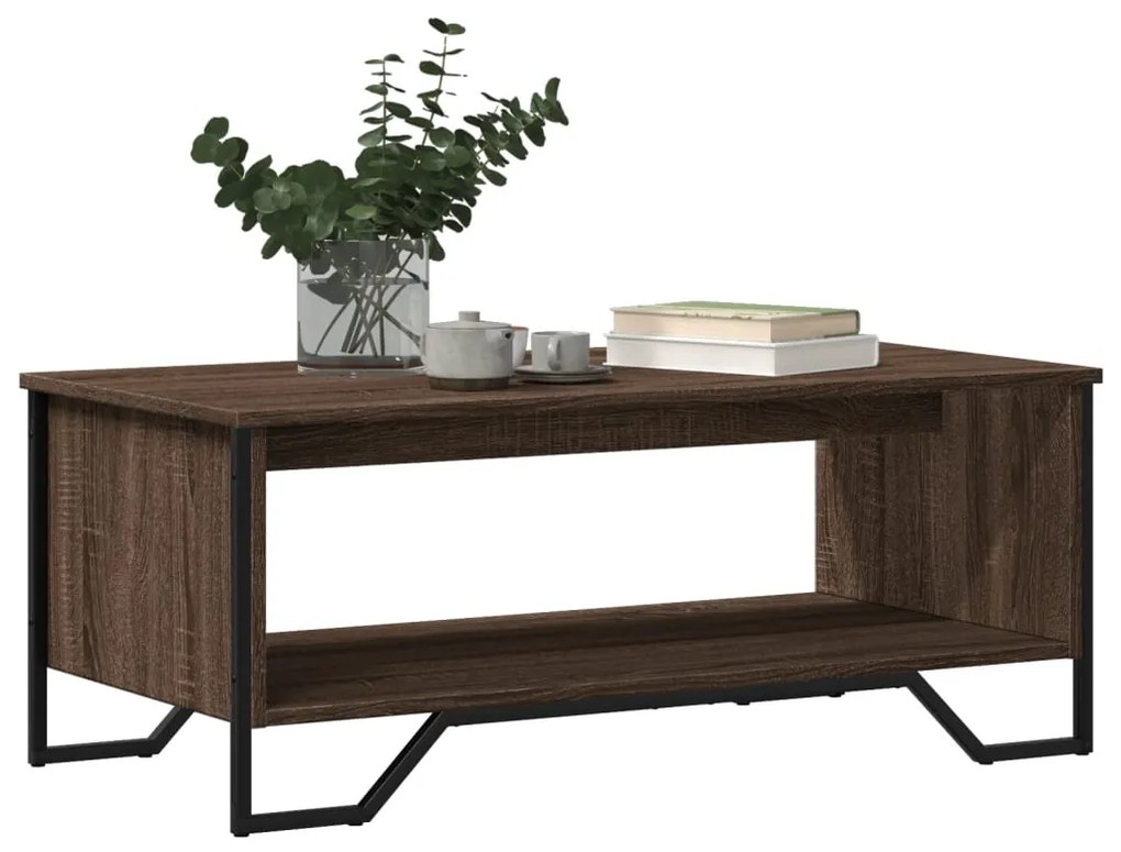 Mesa de centro 100x51x40 cm derivados madeira carvalho castanho