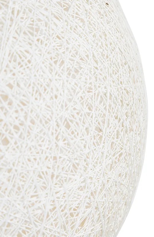 Candeeiro de suspensão rústico branco 60 cm - Corda Design,Moderno