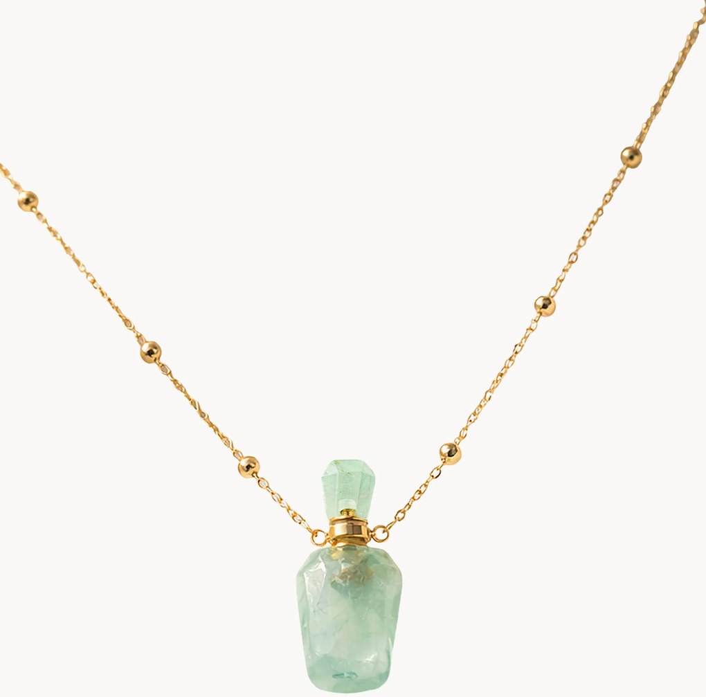 Colar banhado a ouro com zircónias verdes Olympe