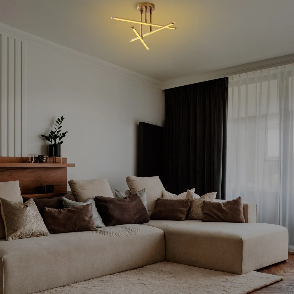 Chandelier Ledflower – Dourado – 51 cm x 26 cm x 51 cm